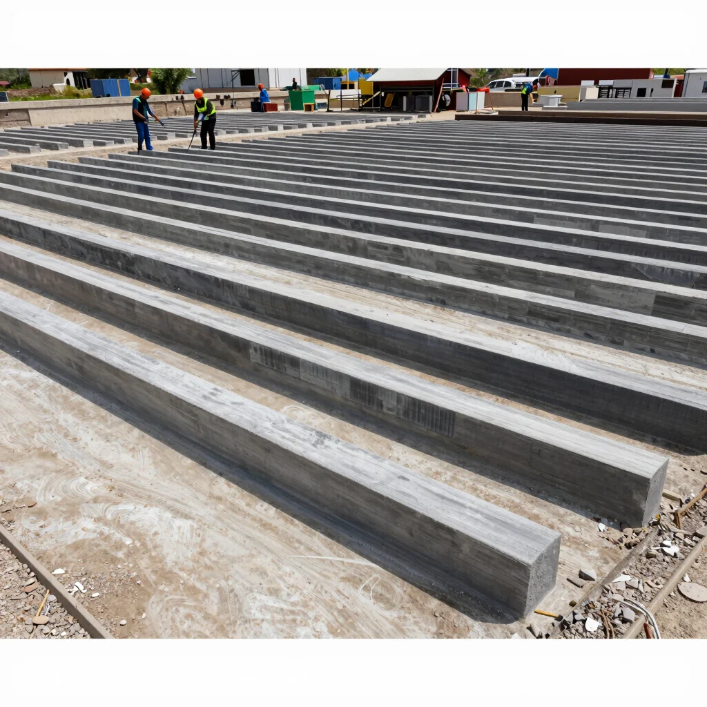 Gerçekçi inşaat şantiyesi fotoğrafı, betonarme kolon ve kiriş ima